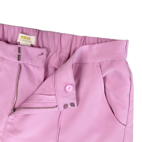 Anthropologie Maeve lilac purple pink cuffed pant pockets high-rise straight 18W - Picture 3 of 16